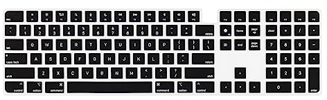 Boaulee Copertura in silicone per tastiera Magic Keyboard con Touch ID e tastiera numerica modello A2520 2022 Sudio e per iMac 2021 24 pollici M1 chip US Layout Anti-Dust Keyboard Protector (nero)