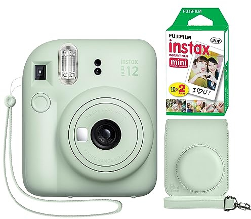 Fujifilm Instax Mini 12 Instant Camera + Minimate Custom Case + Fuji Instax Film 20 Sheets Twin Pack (Mint Green)