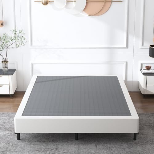 XINXINYAN Queen Box Spring 9 Inch, Heavy Duty Mattress BoxSpring Foundation, Sturdy Queen Box Springs for Bed with Fabric Cover Set, Easy Assembly, Noise Free