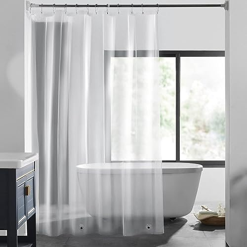 Anti-Schimmel Wasserdicht Duschvorhang, Natürliche Beleuchtung Transparent, Mit 12 Metallösen und 3 Gewichtsmagnete, Schnelltrocknend für Badezimmer (180x180cm)