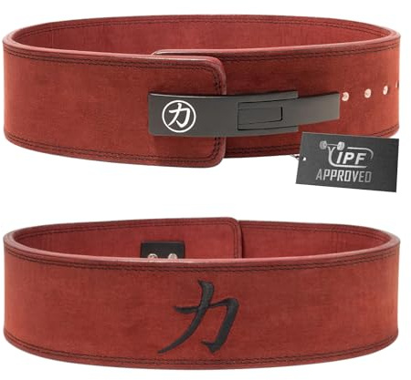 Strength Shop 10mm Lever Belt Gewichthebergürtel + Hebelschnalle, IPF-Zertifiziert für Wettkampf & Co, Robuster & langlebiger Lifting Belt schützt u. stabilisiert Rumpf & Wirbelsäule im Training