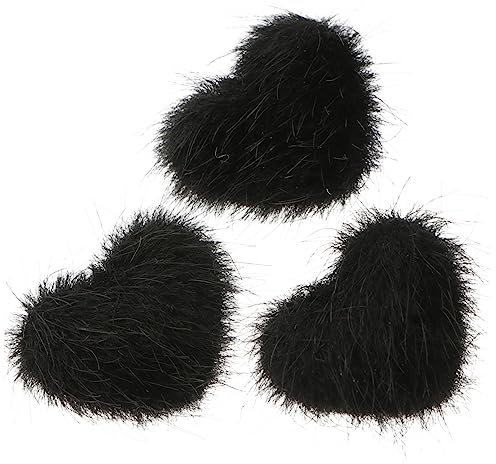 FOYTOKI 3pièces Décoration Ongles Coeur Fausse Fourrure Détachable Accessoires Manucure Diy Pour Salon Et Usage Personnel