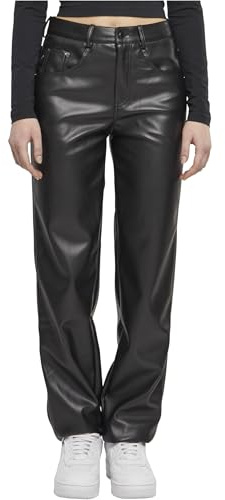 Urban Classics Tb6913-ladies Straight Leg Synthetic Leather Pants Pantalon décontracté, Noir, 52 Femme