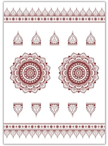 Hoja de tatuaje de henna mehndi - Paisley Mandala 2