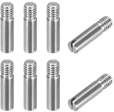 QUARKZMAN 8 Stück M4 x 16mm geschlitzt männlich gerade Gewindestifte, Spannstift Sortiment Zylindrischer Stift aus 304 Edelstahl, Gewindedübel für Möbel Schränke Vitrine Kleiderschrank