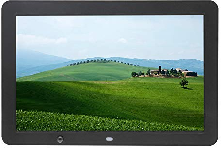Cornice per Foto Digitale ad Alta Definizione da 12 Pollici Cornice per Foto Elettronica Nera con sensore di Movimento per induzione del Corpo Umano Intelligente Nera 8 GB - con Orologio da Calendar