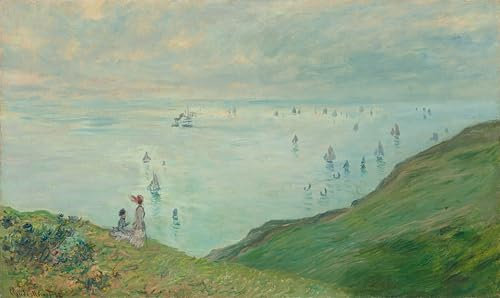 ARToPHIIU Berühmte Gemälde Abstrakte Leinwand Kunst Vintage Wandbild Klippen Bei Pourville Von Claude Monet Leinwand Wandbilder für Schlafzimmer Home Decor 60x90cm