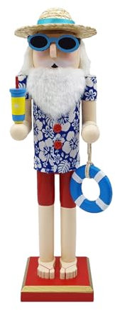 Haselnuss-Soldat aus Holz - Klassische Weihnachtsfiguren aus Holz, Sammlerstücke aus Holz, große Urlaubsnuss Ornamente mit bemaltem Finish, Weihnachtsbaum und Wand für Displays u