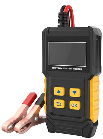 Car Battery Tester, Compact Smart Vehicle Analyzer, Electrical Circuit and Alternator Diagnostic Tool for Boat, Rv, Bench, Throttle, Trailer, Atv, Motorcycle, Marine, Garage, Repair Shop