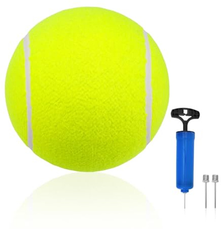 Penitue 24cm Riesen Hüteball für Hunde, Extra Großer Tennisball für Hunde mit Pumpe und 2 Nadeln Spaß Apportier und Trainingsball for Haustiere Outdoor Spielzeug