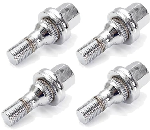 LAKUYRD Steel Wheel Bolts Compatible With Peugeot 1007 206 207 406 407 607 M12x1.25 17mm 4/16PCS Car Wheel Bolts Nuts Kit Wheel Hub Nuts(4PCS)
