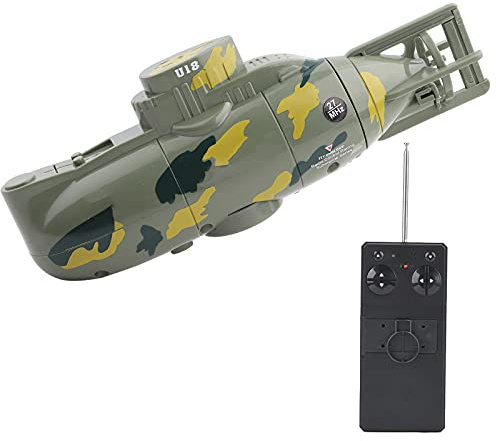 Alomejor U-Boot-Spielzeug, Wiederaufladbares Militärsimulationsspielzeug mit Infrarot-Steuerung Zum Spielen in der Pool-Badewanne für ab 8 Jahren (Green)