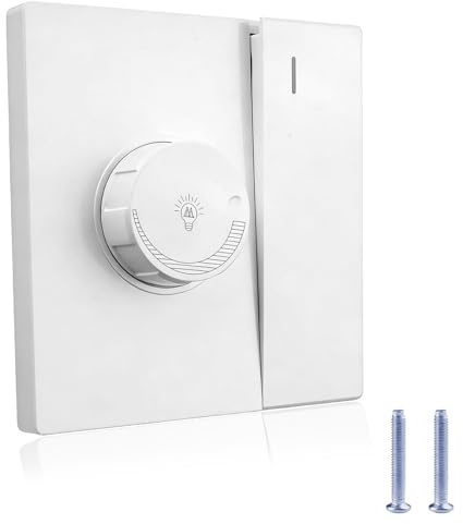LED Dimmer Light Switch and Rocker Wall Light Switch Combo, 2 Gang 2 Way Dimmer Light Switch with Overload Protection, Universal Fit for Dimmable LED/Halogen/Incandescent Bulbs - White