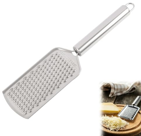 leruiyezs Râpe avec Poignée Ovale Acier Inoxydable Râpe à Fromage Fine pour Parmesan Zesteur Cuisine Manuel pour Citron Chocolat Gingembre Carotte Noix Outil de Cuisine Compact avec Surface de Râpage