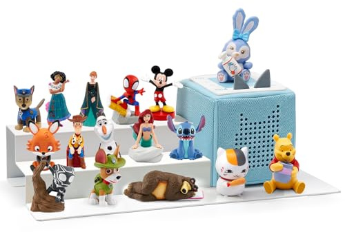 Tonie Regal als Einsatz für IKEA KALLAX, Vollständig magnetisches Toniebox Regal für 20 Figuren + Tonie Box, Tonieregal für Mädchen und Jungen in weiß
