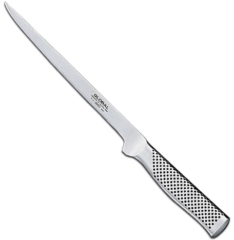 Global 8 inch Filet Knife - Lightweight Japanese Stainless Steel, Razor-Sharp Edge, Made in Japan, G-41