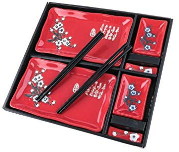Servicio Completo, Estilo japonés, Color Rojo, Sushi Rouge, 1 Pack