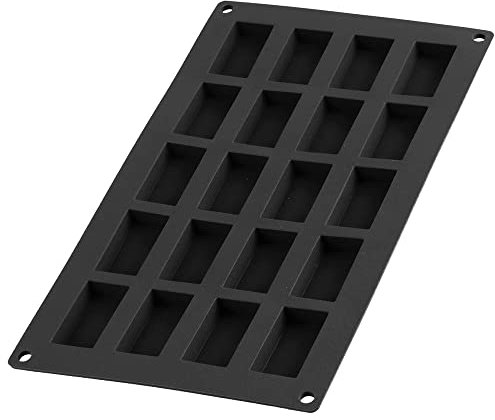 Lékué Gourmet Financier-Form, Silikon, schwarz, 20 Mulden, 1 Stück