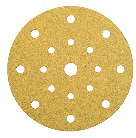 Mirka Schleifpapier Gold Ø150mm Klett 17-Loch Korn P400 100 Stk | Universal-Schleifpapier für Gips Spachtel Spanplatten Holz Lack hohe Schleifleistung langlebig