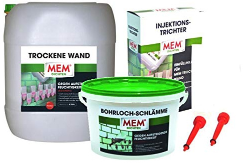 MEM Trockene Wand 60 l + 48 Trichter + 15 kg Bohrlochschlämme