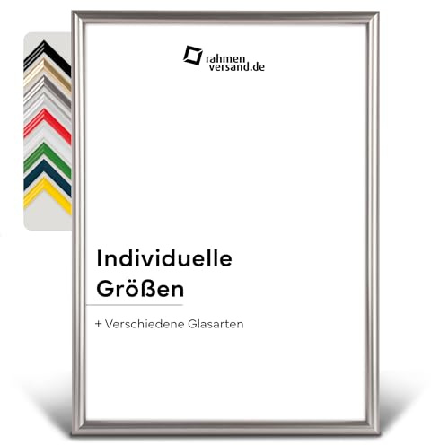 PANORAHMA BILDERRAHMEN Kunststoff Bilderrahmen 60 x 80 cm, Platin/Bilder Rahmen zum Aufhängen/Kunststoff Rahmen mit Echtglas