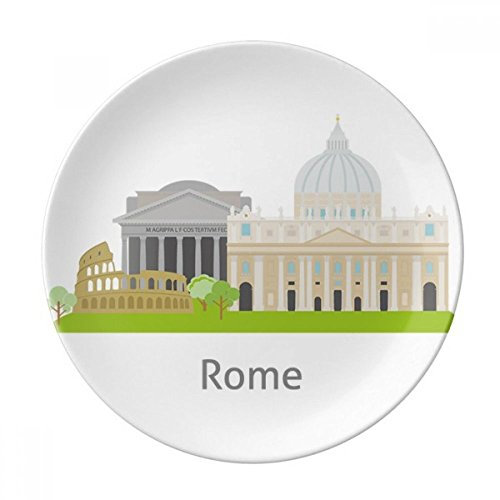 Plato de postre de porcelana decorativo, diseño de paisaje italiano, 25,4 cm, ideal como regalo para casa