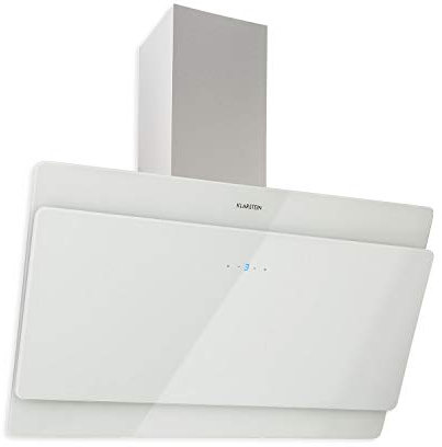 Klarstein Dunstabzugshaube, Abzugshaube Kopffrei, Leiser Dunstabzug, Dunstabzugshaube mit Filter, Wandhaube mit 3 Stufen, Dunstabzugshaube Abluft, Dunstabzugshaube 90 cm, 620 m³/h, 165 Watt, Weiß