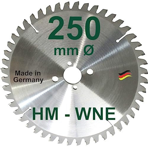 HM Sägeblatt 250 x 30 mm Zähne 48 W Kreissägeblatt Hartmetall 250mm Ersatzsägeblatt für Aeg Atlas Copco Bosch Hitachi Mafell Makita Scheer Skil Wechselzahnung