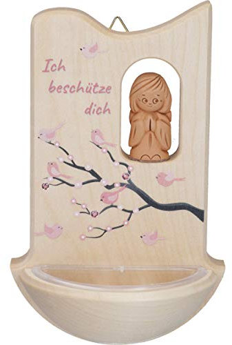 Weihkessel MädchenIch beschütze Dich m. Steinchen und Tonengel