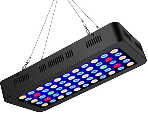 165W LED Aquarium Light,Full Spectrum Dimmable LED Coral Light with Daisy Chain,for Saltwater Reef White Blue Aquarium Lighting Marine Reef Tank,110-240V
