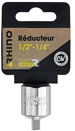 RHINO - 9302 - Adaptateur pour douille 1/2 vers 1/4 mâle Chrome Vanadium