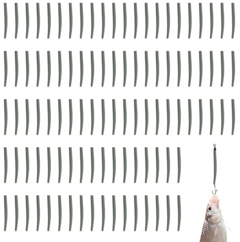 HERCHR 100PCS Karpfenangel Zubehör Set, Fischereigerät, Schnell Wechselwirbel Clips Angelzubehör, Safety Lead Clips Weiche Schwanz, Anti Tangle Ärmel Tail Gummi Rohre Schnell Wechselwirbel Clips