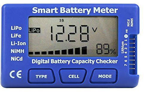 5-In-1 Digital Battery Meter, Intelligent Cell Meter Digital Battery Checker, Battery Balancer with LCD Backlight Display for LiPo/LiFe/Li-ion/NiMH/NiCd Battery Pack