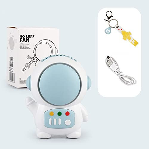 Mini Ventilador De Astronauta, Recargable por USB, 2 Velocidades, con Ventilador De Mano con Cordón, Ventilador Silencioso Portátil Sin Aspas, para Hogar, Oficina, Viajes, 9x7x5cm (Color : Gray)