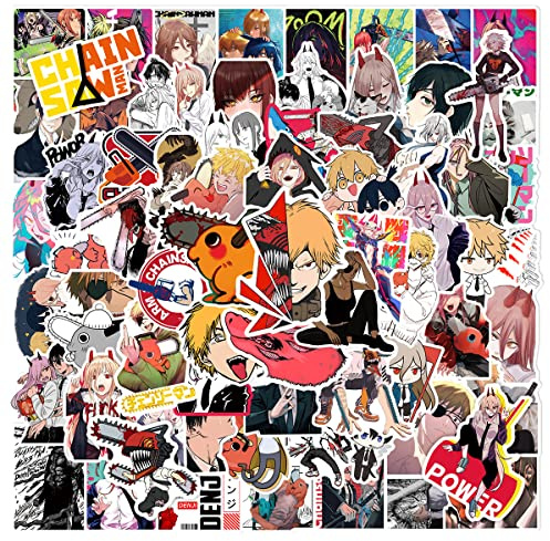 100 Pcs Anime Chainsaw Man Stickers for Laptop,Bumper,Skateboard,Water Bottles,Computer,Phone,Anime Sticker Pack for Kids/Teen