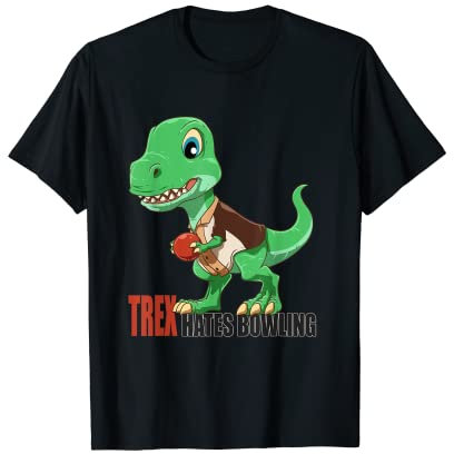 Bowling Dino Strikes Again - Cute Bowling T-Rex T-Shirt