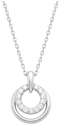 Sofia Milani - Damen Halskette 925 Silber - mit Zirkonia Steinen - Kreis Anhänger - N0668