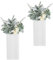 Oairse Juego de 2 macetas de madera con plantas verdes artificiales para flores secas, decoración de pared de madera, para colgar en la pared, para sala de estar, dormitorio, decoración del hogar