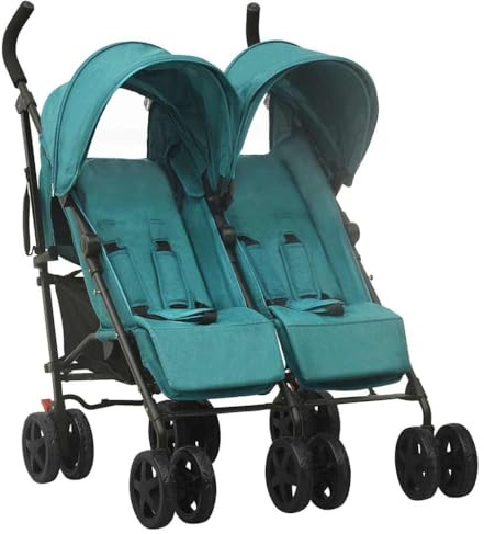vidaXL Carrito para gemelos de acero verde