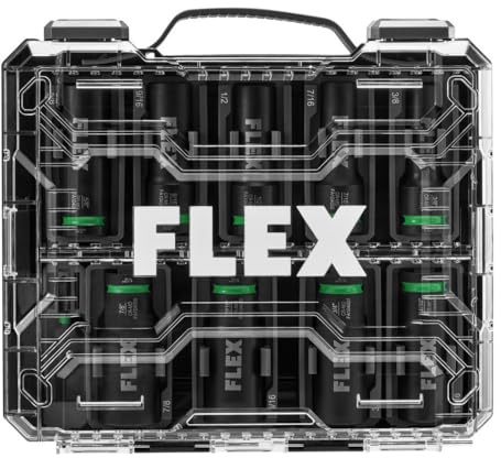FLEX FAM10401-10 Steckschlüssel-Set, dünnwandig, tief, 6-kant, 1/2-Zoll-Antrieb, 10-teilig