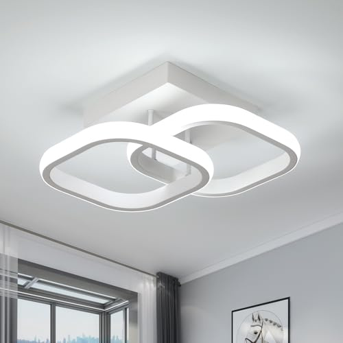 Pheashine Plafón LED Techo 30W, Lampara de Techo LED, 6500K Blanca Frío, Moderno Luz de Techo Cuadrada para Cocina, Dormitorio, Oficina, Comedor (L30*W24*H9.5CM)