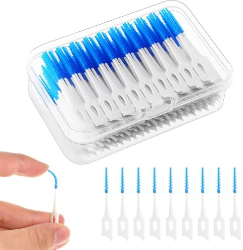 200 Stück Interdentalbürsten für Tepe, Zahnseide Sticks Dental, Zahnstocher Zahnseide Stick Tragbare Zahnreinigung Zahnspaltbürste Silikon Zahnseide für Zahnspangen Mundreinigung