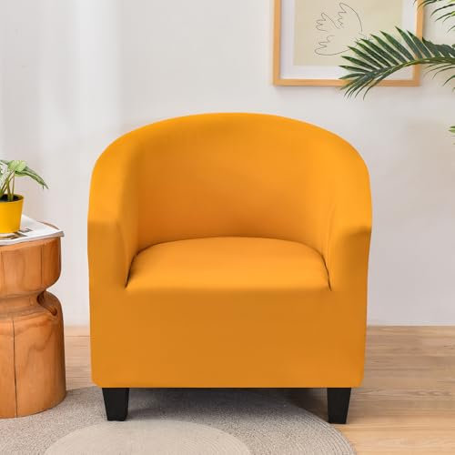 JUNLEBUYI Sesselschoner Elastisch Sesselüberwurf, Spandex Stretch Club Chair Sesselhusse Universal Sofabezug Für Einzelsofa, Cocktailsessel, Clubsessel (Gelb#)