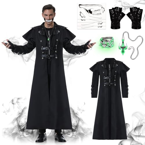 IEEILULU Steampunk Herren Jacke, Gothic Steampunk Mantel Herren, Mittelalter Retro Renaissance Jacke, Vintage Viktorianischen Smoking Halloween Karneval Kostüm (Ohne Hut, 2XL)