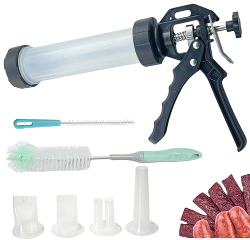 Kit de pistolet à viande séchée pour viande hachée, plastique de qualité alimentaire, pistolet à viande séchée, pistolet à viande séchée avec 4 buses et 2 brosses