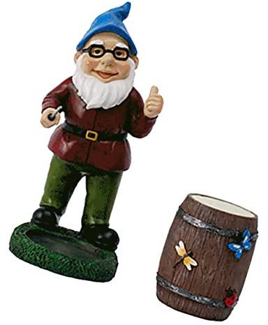 Ciieeo Garden Gnomes Outdoor Glow-in-the-dark Drumming Dwarf Ornament Resin Gnome Statue for Yard Decor