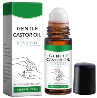 RizinusöL Bio 30ml，Roller Ball RizinusöL，SchließT Feuchtigkeit，Glatte Haut，Vegan，NatüRlich Rizinus öL FüR KöRper, Haare, NäGel, Wimpern, Augenbrauen (1)