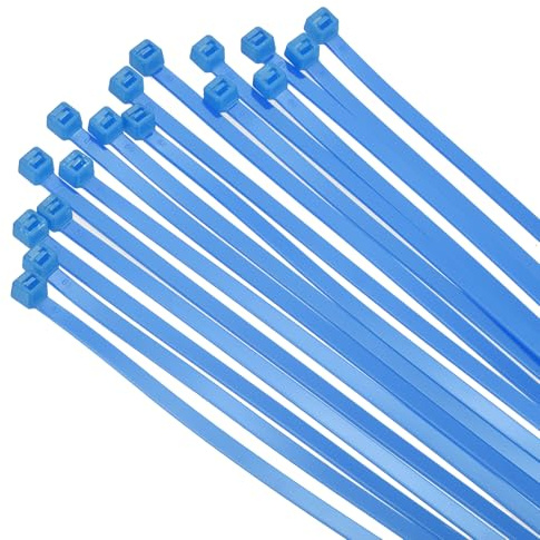 sourcing map 100PCS Cable Zip Ties 13.5 Inch, Self-Locking Nylon Wire Ties with 50 lbs Tensile Strength for Indoor and Outdoor, Blue