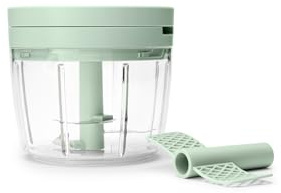 Picadora de alimentos manual TASTY+ Brabantia | Minipicadora manual con cuchillas de acero inoxidable | Picar y batir | Utensilio de cocina compacto | Jade Green