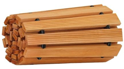 SZLIFE Passerella in Legno per Giardino, Resistente alle intemperie, con rotelle (Lunghezza Esterna 81,1 Pollici) per Patio, Feste all'aperto,